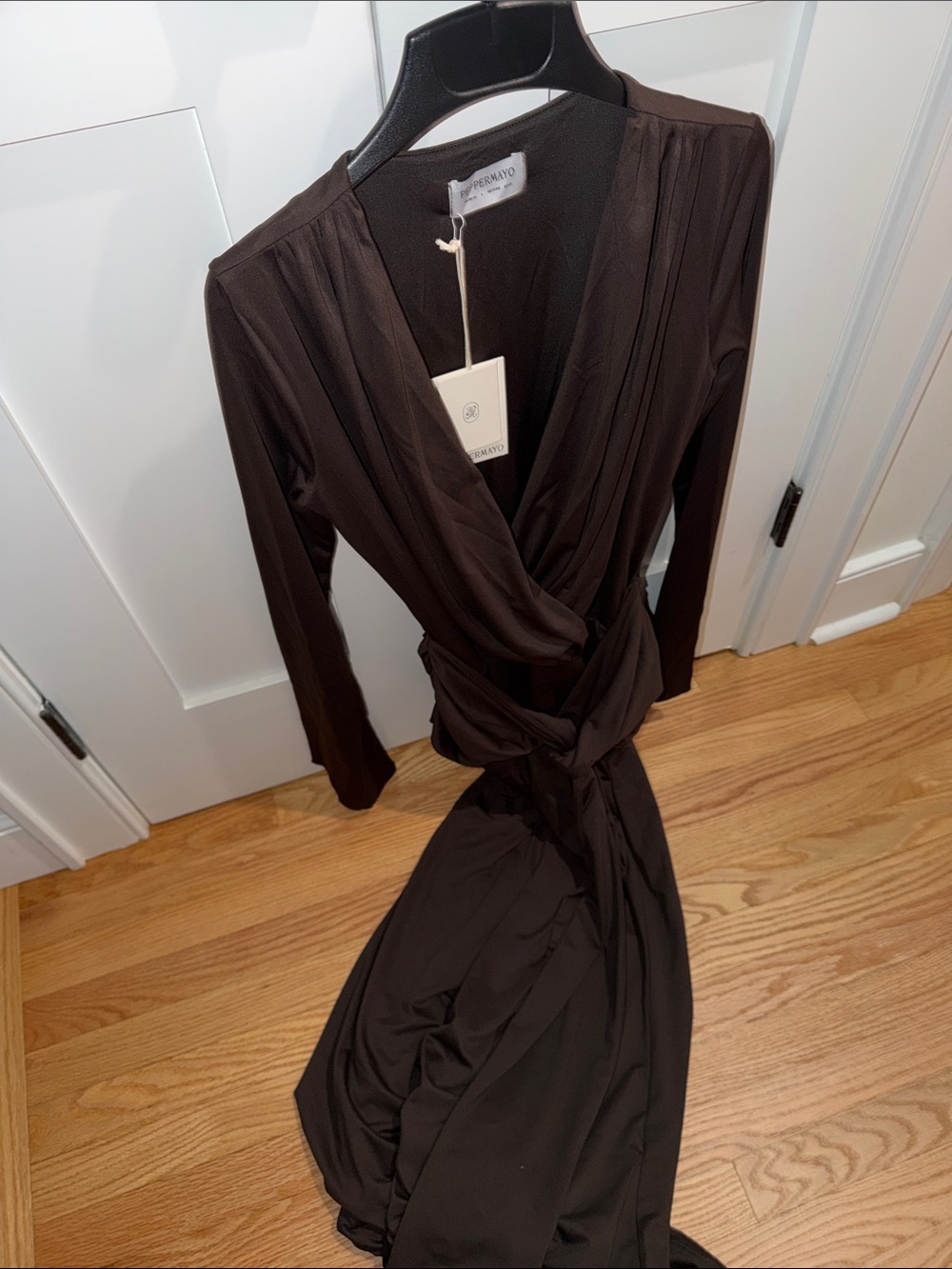 Peppermayo Gustin Long Sleeve Sash Maxi Dress NWT